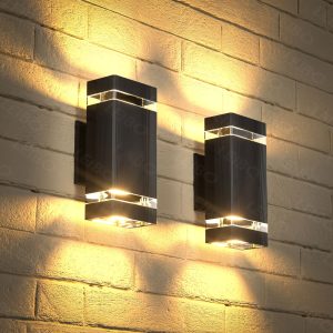 1/2PCS GEYANG Square Up And Down Lights Outdoor Wall Light, Outdoor Aluminum Waterproof Exterior Wall Lamp, Suitable For Houses, Parks, Courtyards, Garages, Porches, Doorways