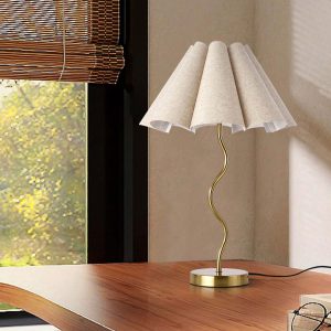 KUNJOULAM KUNJOULAM Small Table Lamp, Bedside Nightstand Lamp With Adjustable Beige Lampshade, Morden Mini Desk Lamp For Bedroom Home Office Decor US A Type Plug(110-127V)