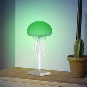 Modern Jellyfish Desk Lamps, USB Powered Adjustable Color Changing LED Night Light With Polished Plastic Base, Switch Control Seascapes Theme Lighting, Rechargeable Lithium Battery For Home Deco Sound-controlled Jellyfish