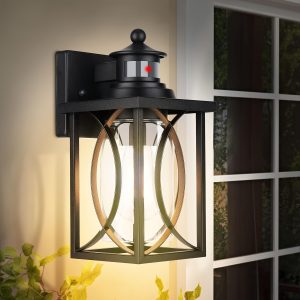 Motion Sensor Light Outdoor Wall Light, Dusk To Dawn Outdoor Lighting Fixtures Wall Mount, Exterior Wall Lantern Outside Wall Sconce For Porch, Garage, Entryway, Doorway, Suitable For Halloween And Christmas